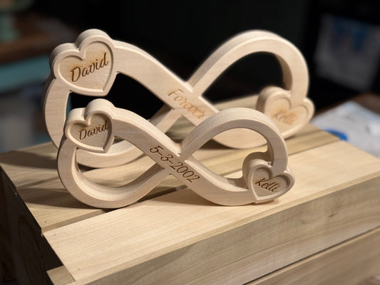 Personalized Infinity Hearts Decoration Large (10.7" x 5")