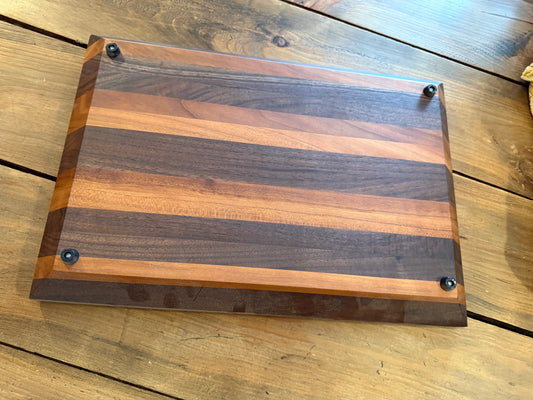Walnut and Cherry Cutting Board 12x17.5x2 Bottom Bevel