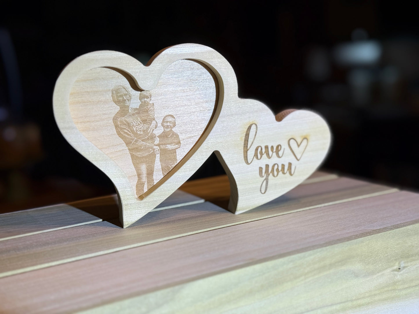 Personalized Laser Engraved Heart Photo Frame