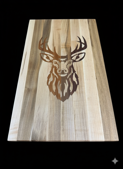 Maple Cutting Board with Buck Inlay