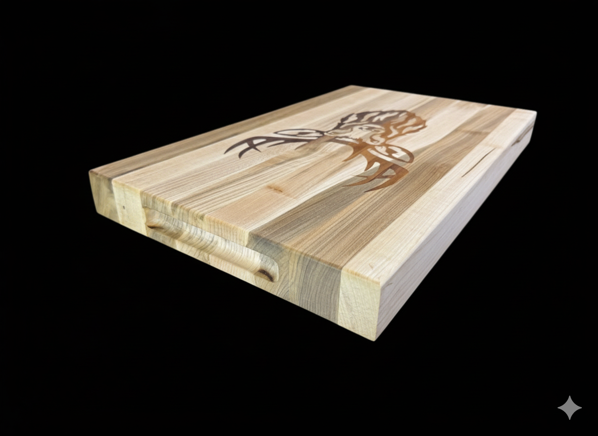 Maple Cutting Board with Buck Inlay