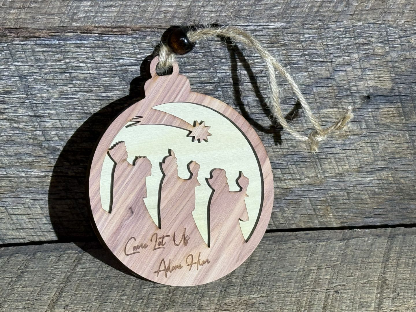 Solid Wood Nativity Christmas Ornaments - Save $2.00 each on 6 or more!